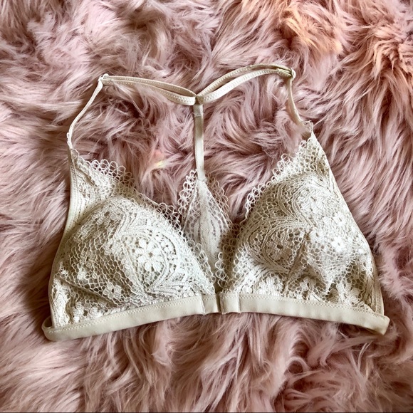 Victoria's Secret Other - Victoria’s Secret Cream Lace Racerback Bralette